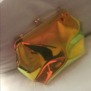 Multicolor clear clutch bag